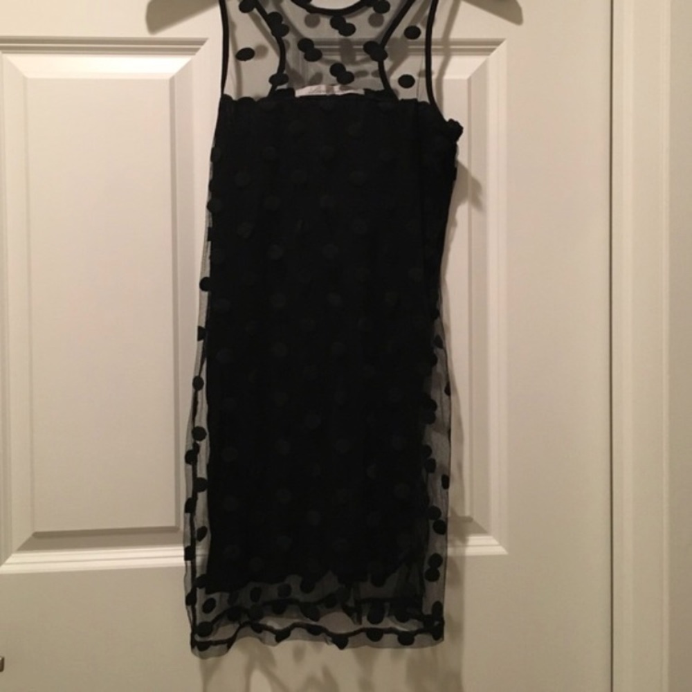 Lovers and friends black polka dot dress size XS